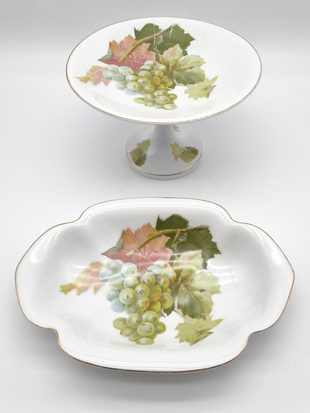 Rosenthal Floral Pedestal Cake Stand and Matching Serving Dish - Picture 2 of 16